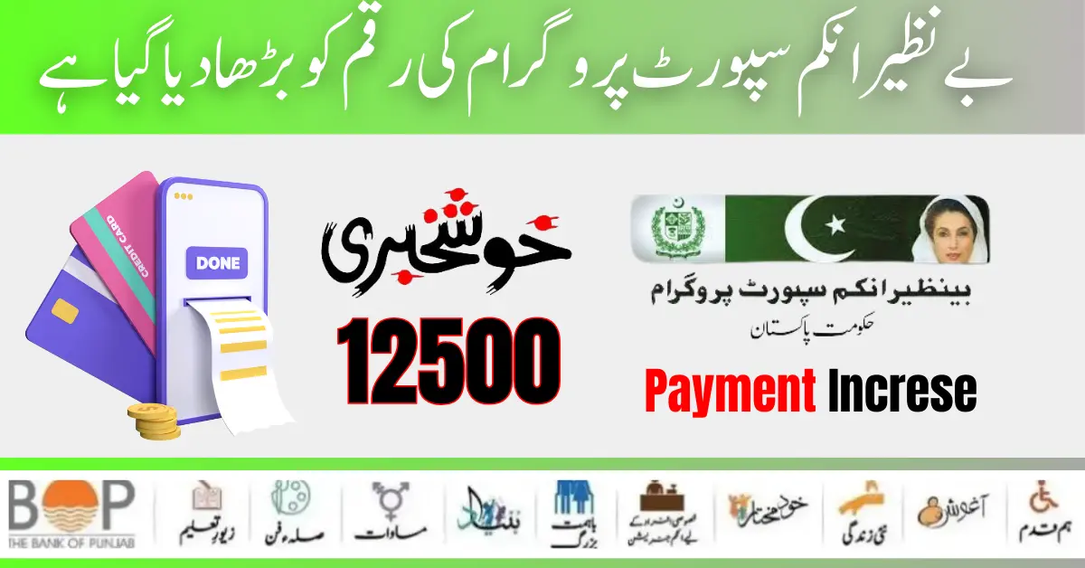 Benazir Income Support Program New payment Increase of 12500 Start 2024