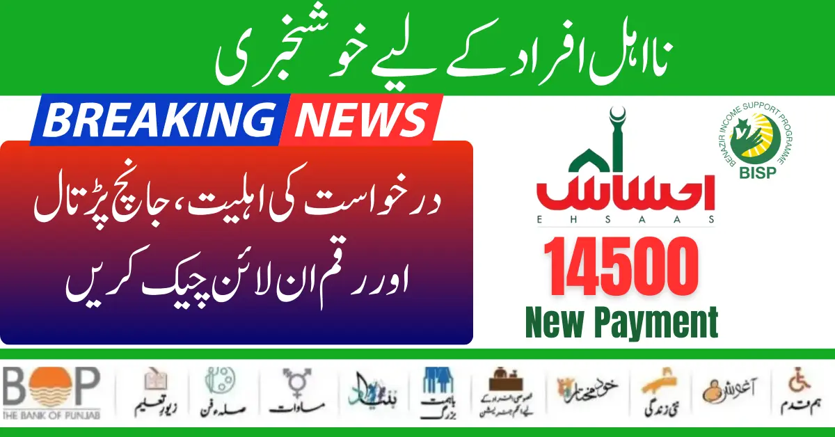 8171 Ehsaas Portal BISP Registration, Eligibility Check, Payment Status Check Online