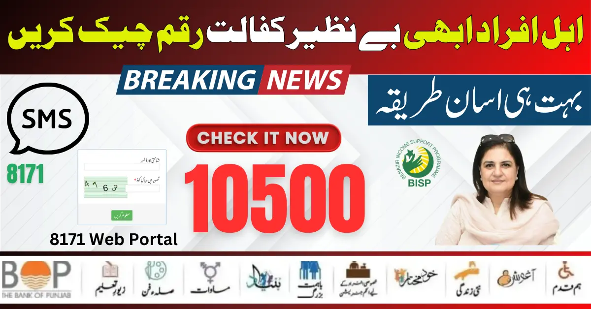 Check BISP Kafaalat Payment Through Portal Or 8171 SMS