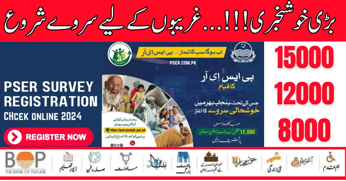 CM Punjab Maryam Nawaz PSER Survey Program Online Registration Update 2024