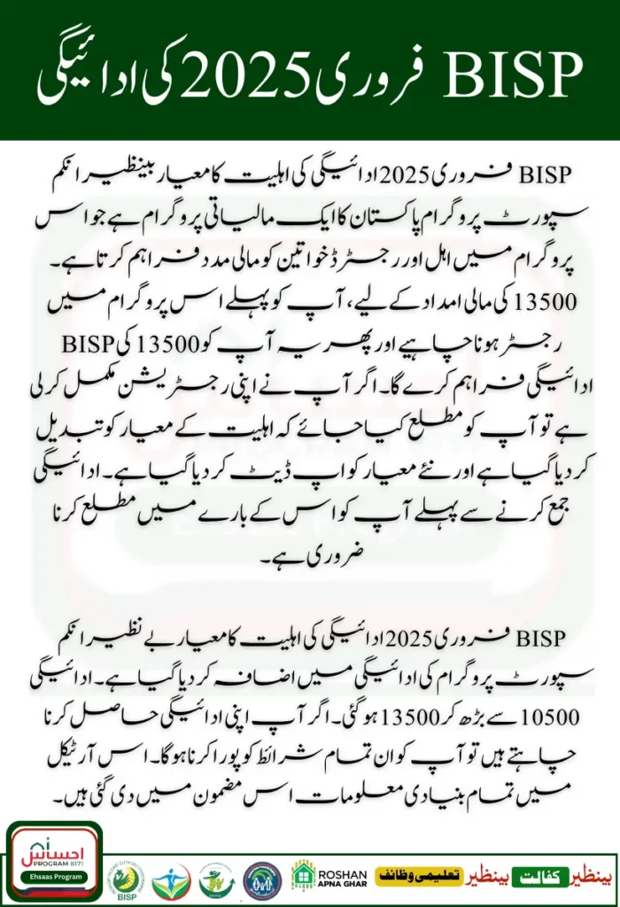 BISP February 2025 Payment Eligibility Criteria & Document Verification