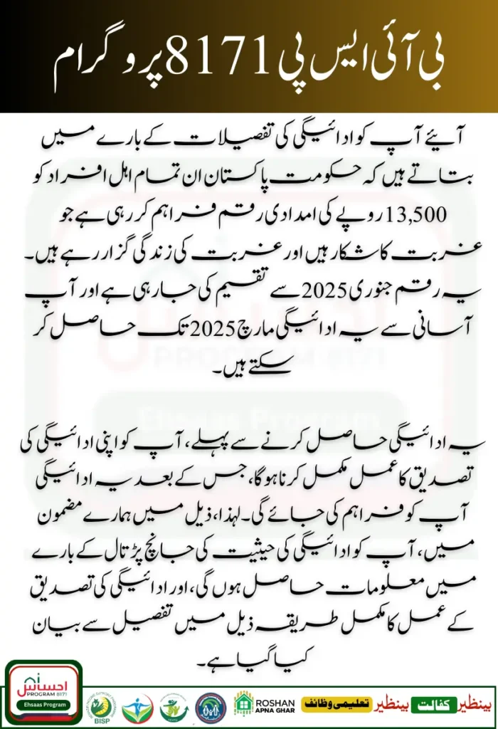 BISP 8171 Payment Verification Process