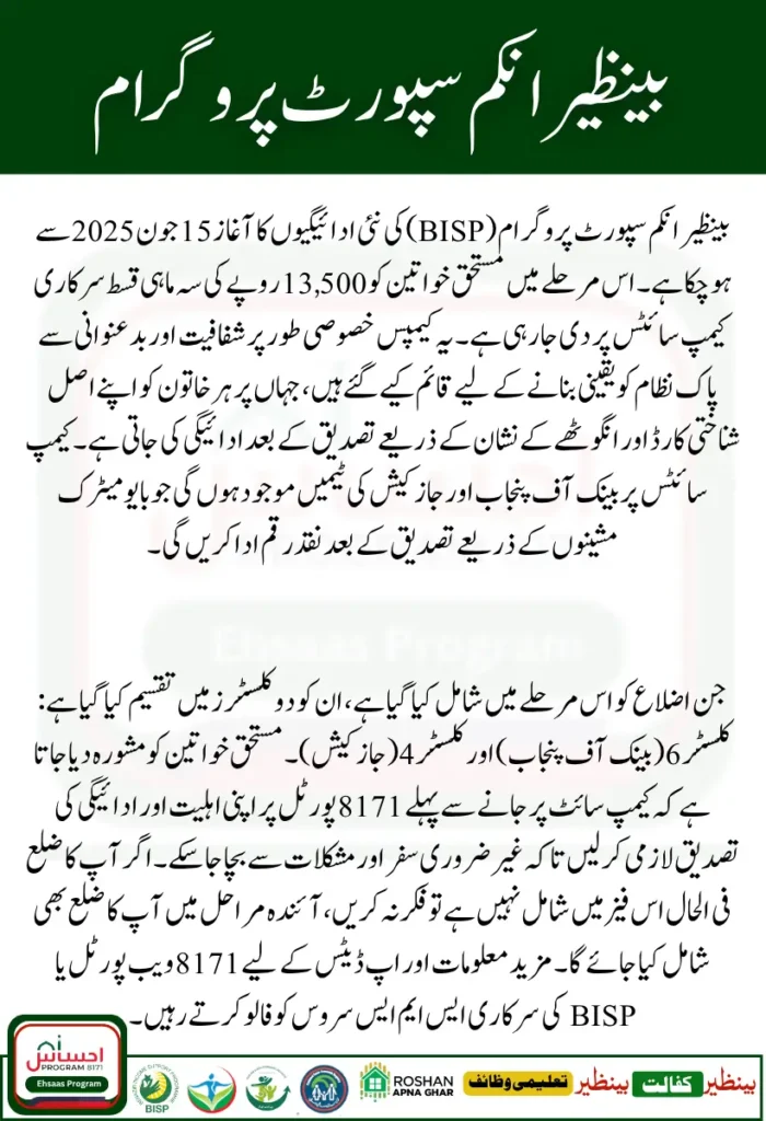 BISP 8171 Camp Payment Locations