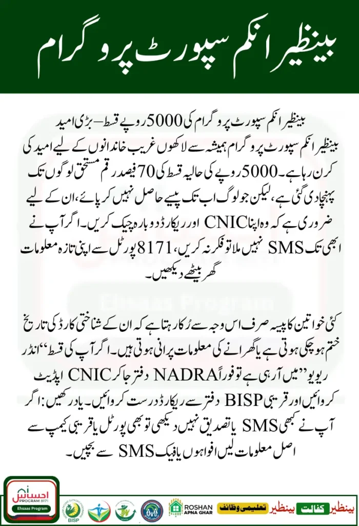 BISP Rs 5000 Payment Latest Update 70% Amount Released