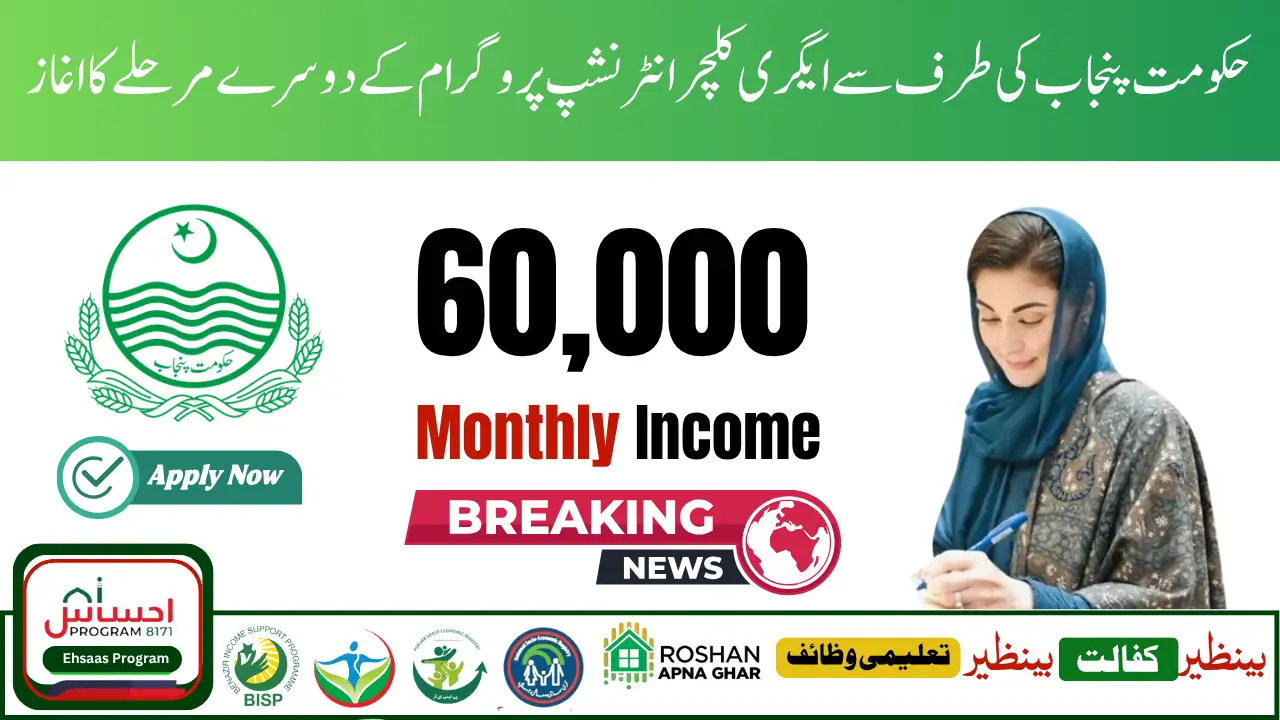 CM Punjab Internship Program 2025 – Monthly Rs 60000 Stipend for Agriculture Graduates