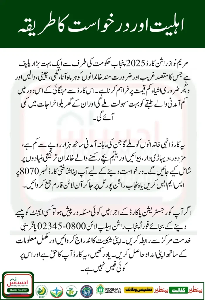 Maryam Nawaz Rashan Card 2025