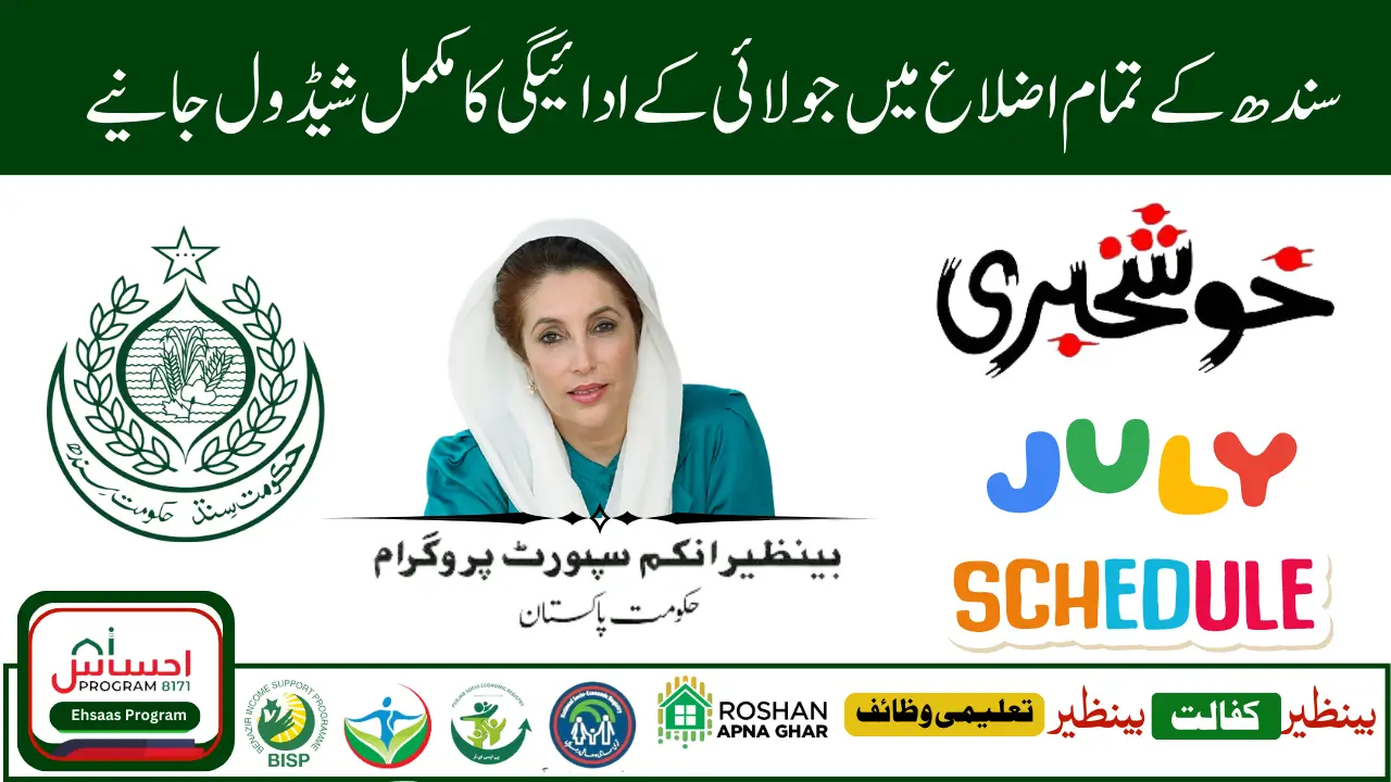 Sindh Districts BISP July 2025 Payment