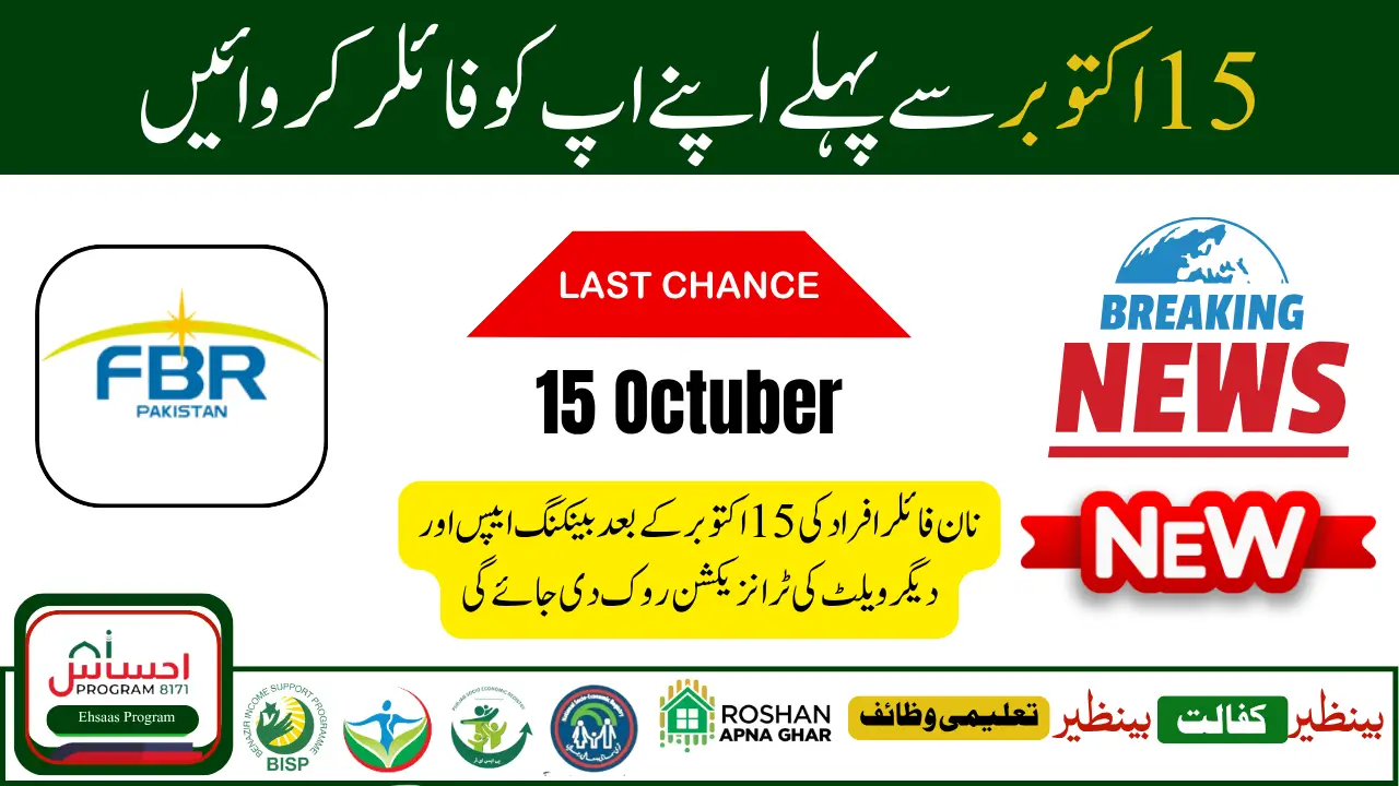 Last Date for FBR Tax Return 2025