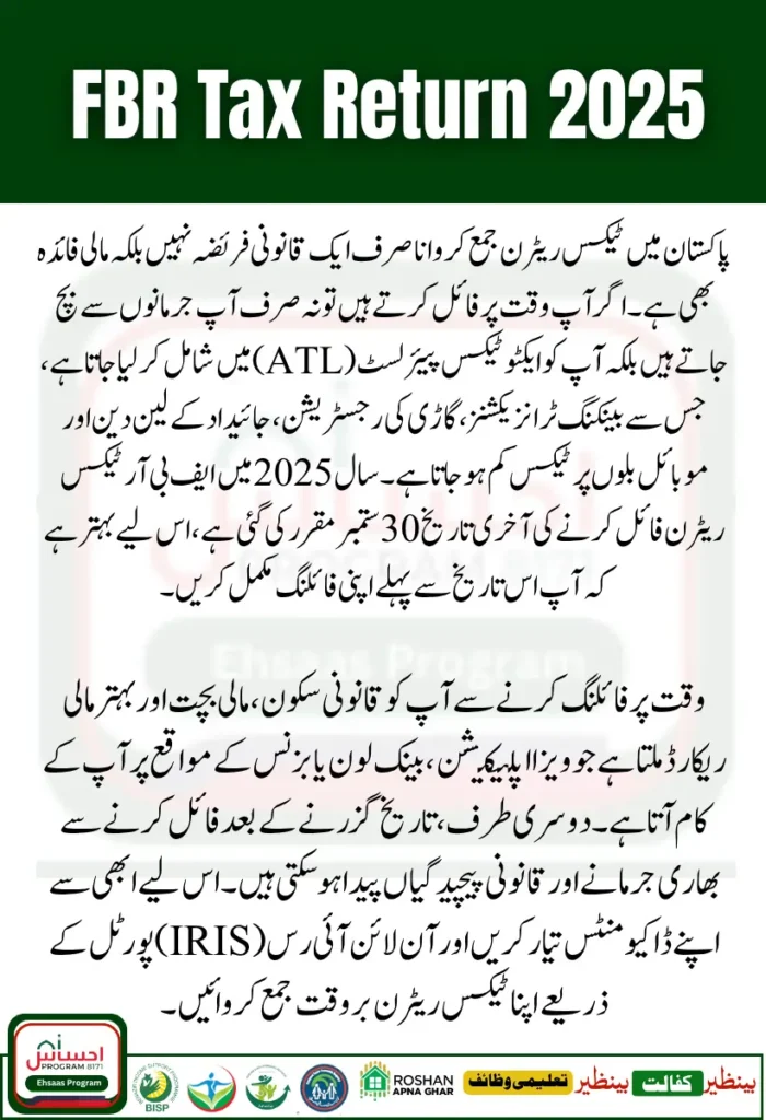 Last Date for FBR Tax Return 2025 Step by Step Filing Guide