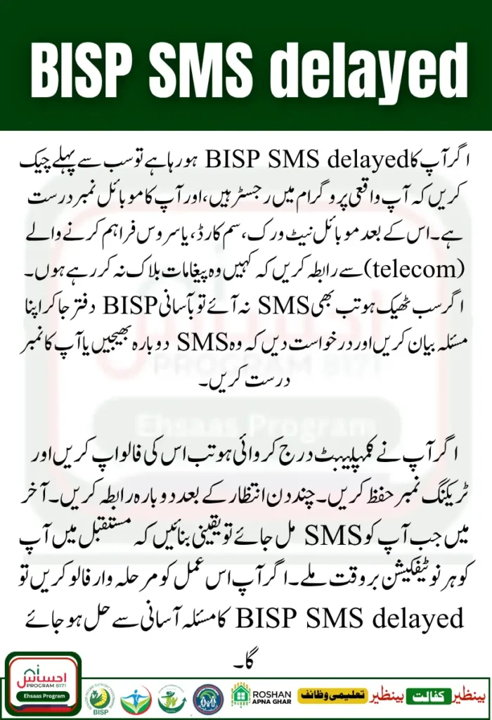 What to Do if Your BISP SMS Is Delayed and How to Fix It
